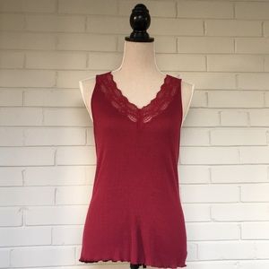 Cherry Pink Ribbed Tank